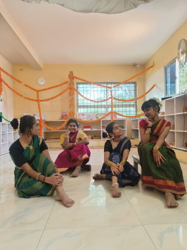Students presenting during a classroom cultural programme